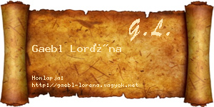 Gaebl Loréna névjegykártya